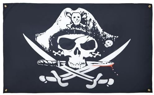 AZ FLAG - Bandera pirata (150 x 90 cm, con 4 ojales, pabellón corsario para balcón o pared