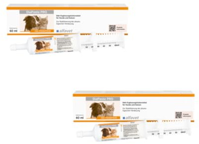 alfavet DiaPaste Pro mit Injektor | Doppelpack | 2 x 60 ml | Diät-Ergänzungsfuttermittel für Hunde und Katzen | Prä-/Probiotikum zur Stabilisierung der physiologischen Verdauung