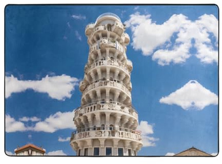 WBQLSL Flanell-Fußmatte, Schiefer Turm von Pisa, 203 x 147 cm, für Wohnzimmer, Schlafzimmer
