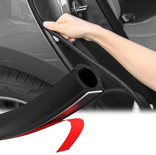 Auto Türdichtung Selbstklebend Gummidichtung, 8M D-Form Gummi Kantenschutz Fensterdichtung, Schallschutz Wasserdicht Universal Gummidichtung Autotür für PKW, Transporter, Oldtimer