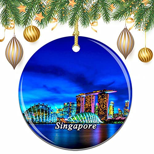 Christmas Tree Decoration Singapore Ceramic Hanging Double Sided Christmas Baubles Funny Pendant For Keepsake Holiday Party 7.3CM