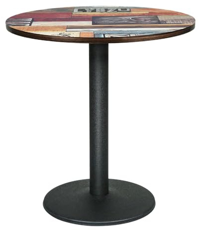 Belfoyer Runder Esstisch 70 cm Bunt Muster – Design Esszimmertisch Rund, Moderner Küchentisch Klein mit MDF-Platte & Metallgestell, Ideal für Esszimmer, Wohnzimmer & Café