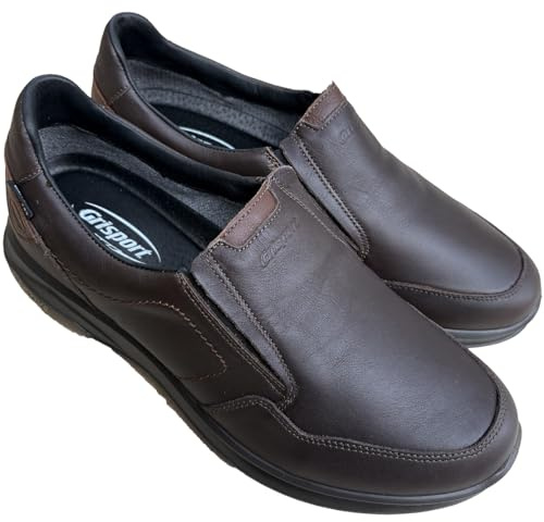 Grisport Zapatos de invierno para hombre ciudad mocasines de piel sin cordones slipfit impermeables gritex suela antideslizante fondo activo, T Moro, 43 EU