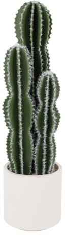 Garvee Tall Faux Cactus Plant, Realistic Texture Tall Fake Plant, Artificial Cactus Large with White Planter Indoor Outdoor for Home Office Living Room Bedroom Foyer Porch Decor
