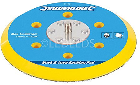 PLATORELLO DISCO 8 FORI CON VELCRO 150 mm PER LEVIGATRICE ROTORBITALE 6 POLLICI