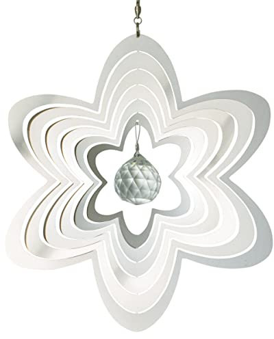 CIM Edelstahl Windspiel - Mirror Flower 200 - Durchmesser: 20cm - inkl. Haken mit Kugellagerwirbel