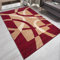 Carpeto Designer Teppich Modern Rahmen Gestreift Kurzflor Meliert In Rot - ÖKO TEX (140 x 200 cm)