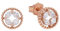 Amor Ohrstecker 925 Sterling Silber Damen Ohrschmuck, mit Zirkonia synth., 0,8 cm, Roséfarben, Kommt in Schmuck Geschenk Box.