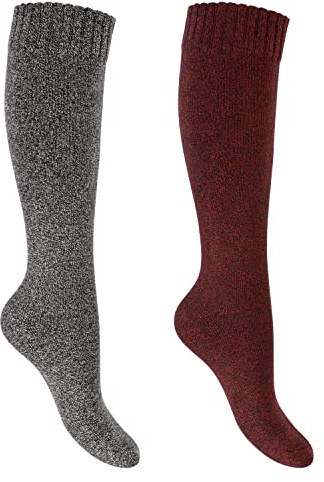 Footstar Damen Thermosocken Frottee Kniestrümpfe (2 oder 4 Paar) Warme Winter Socken