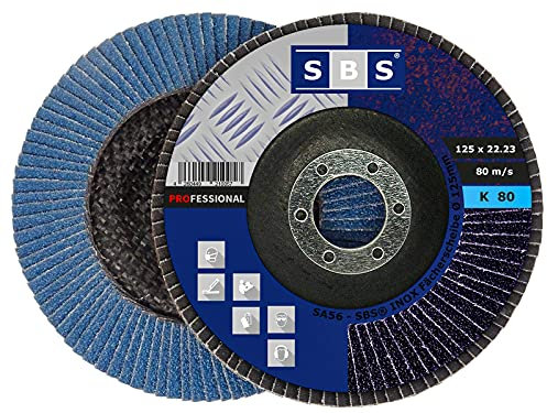 50 Stück SBS Fächerscheiben 125 mm/Korn 80 Blau Schleifscheiben Schleifmop