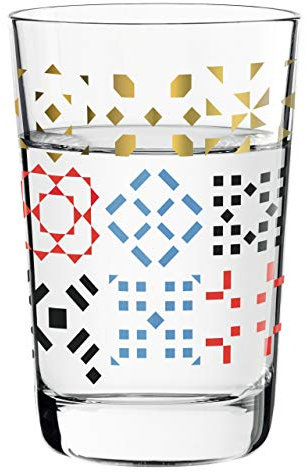 RITZENHOFF Next Shot Schnapsglas von Nuno Ladeiro, aus Kristallglas, 40 ml, Gold, Schwarz, Rot, Blau