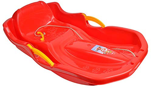 Schlitten Kinderschlitten BOB MINIBOB Kunststoff Rodel UFO 5 Farben (Rot)