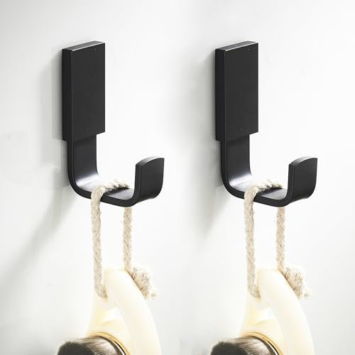 Flybath Handtuchhaken Kleiderhaken Messing Mattschwarzes Finish Handtuch Wandhaken Wandmontage - 2 Haken