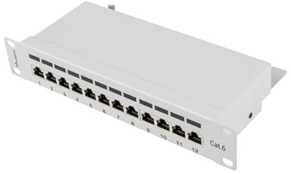 Lanberg Patch Panel 10, 12 Ports 1U, CAT.6, Grau