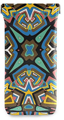 linomo Abstrakt Bunt Kaleidoskop Sonnenbrille Tasche Mikrofaser Leder Beutel, Aufbewahrungstasche für Brille und Mobiltelefon