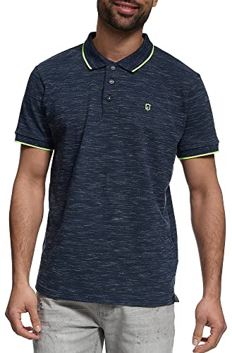 Indicode Herren Mecklenburgh Poloshirt aus Baumwolle | Herrenpoloshirt Polokragen Baumwollshirt Männer Navy, M