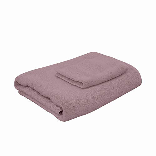 PARAMAISON Asciugamani Bagno Viso e Bidet, Set Venere (1+1), 100% Cotone 420 Grammi, Casa, Piscina, Palestra, Rosa Antico