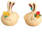 Super Idee 2 Osterhasen mit Blumen in Vintage Optik Hasen Figuren 14 x 9,5 cm aus Naturharz zum Hinstellen als Osterdeko Frühlingsdeko Give-Away Geburtstage Gastgeschenk kleines Geschenk
