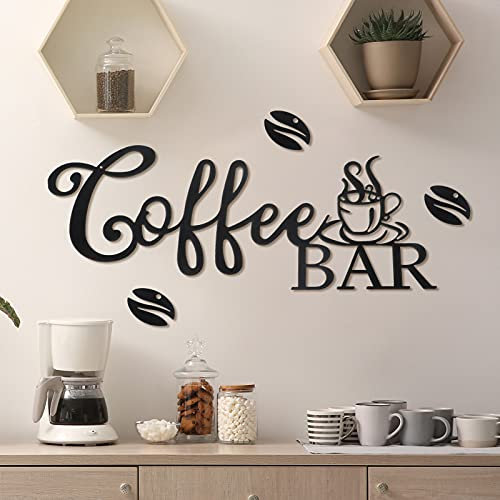 Metall-Kaffee-Bar-Schild, rustikale Café-Bar, hängende Wanddekoration, Kaffeeschilder für Kaffee, Bar, Zuhause, Büro, Küche (Kaffeebar und Bohnenstil)