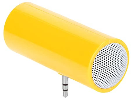 PUSOKEI Mini Wireless Speakers 3.5 mm Jack Portable Plug in Stereo Speaker Compact Size, for Smart Phones, Tablets, Laptops, Pcs, MP3, And MP4, for Outdoor, Travel, Home(yellow)