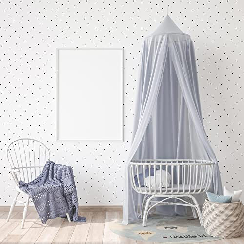 TADESSI Tapete Kinderzimmer M1-No.755 Vliestapete Schwarz Weiß Tapete mit Punkten Jungenzimmer Mädchenzimmer