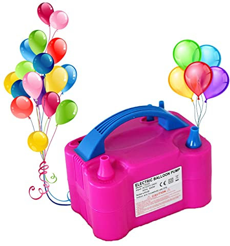 Portable Dual Nozzle Electric Balloon Pump. Made From Heavy Duty Polypropylene. Long Life Powerful 220-240V 600W Motor. For Any Occasion – Parties, Weddings, Birthdays, Events, Activities