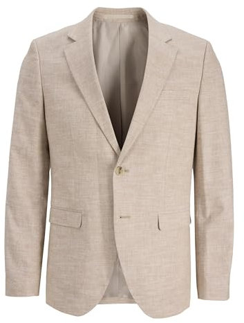 JACK & JONES Jprriviera Linen Blazer Slim Fit Sn Chaqueta de Traje, Beige, 50 Hombres