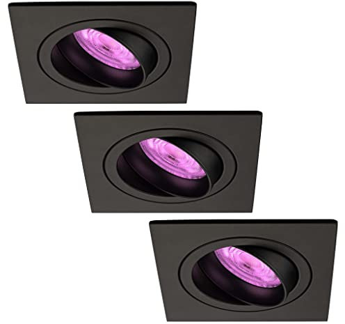 Ledvion - 3X LED Einbauspots Sevilla, Dimmbare, 3W, 6500K, Ø92 mm, Weiß, 2 Jahre Garantie