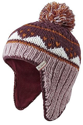 VAUDE Kinder Bommelmütze Kids Knitted Cap IV, warm mit weichem Innenfleece, mit verlängertem Ohrenschutz, Lilac Dusk, S