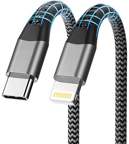 USB C Lightning Kabel 2M [MFi Zertifiziert], iPhone Ladekabel USB C Lightning Ladekabel Nylon iPhone Schnellladekabel für Apple iPhone 14 Pro Max/14 Plus/13/12 Mini/11/XR/X/8/SE