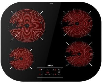 TEKA Placa Vitrocerámica 60 cm, 4 Zonas de Cocción, Touch Control, Función Power Plus, Stop & Go, Bloqueo de Seguridad, Modelo TCC 64310 TTC BK