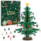 Dhnvcud Adventskalender 2024 Kinder mit Hölzerner Weihnachtsbaum & 36 Ornamenten, 24 Tage Weihnachten Countdown Adventskalender für Kinder Weihnachtskalender Mini Weihnachtsbaum Anhänger zum Basteln