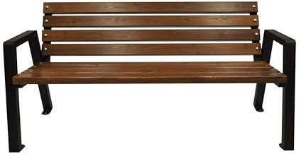 Primario Grande Gartenbank Wetterfest Holz 175cm - Holzbank Outdoor Pulverbeschichtet - Parkbank aus Skandinavische Fichte - Geschliffene Bretter - Bank mit Solider Rahmen (Moderno, Braun)