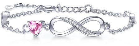 Tusuzik Damen Silber 925 Damen Zirkonia Herz Armband Verstellbares Armband Geburtstag Jahrestag Schmuck Geschenk für Frauen