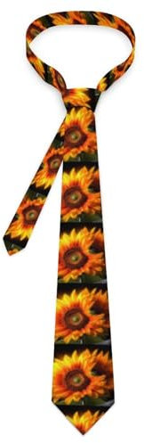 SmtSec Cravates réglables en soie pour papier peint Motif tournesol Orange, blanc, taille unique