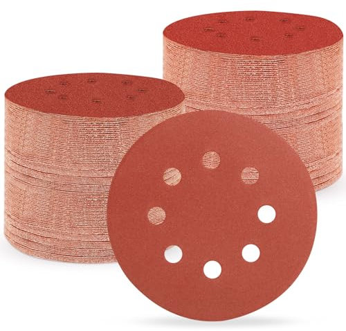 150 Stück Schleifpapier 125mm Klett, 240 Körnung Profi 125 Schleifscheiben Rund 8 Loch für Exzenterschleifer (150 Stück,240 Körnung）