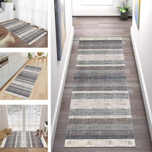 Buatisf Läufer Teppich Lang Flur Küche Teppichläufer Küchenläufer rutschfest Waschbar für Korridor Wohnzimmer Schlafzimmer Esszimmer Küchenteppich Meterware Anpassbar