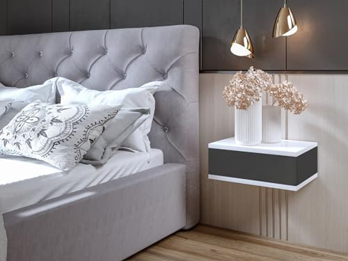 Happy Babies Nachttisch Wandmontage Nachtschrank Deko mit Schublade Nachtkommode Schlafzimmer Möbel