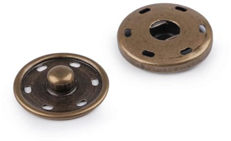 BIG-SAM - 30mm Druckknöpfe | 5 oder 10 Paar | 30mm Durchmesser | silberfarbend | nicht magnetisierendes Metall | zum annähen (10, Altmessing)