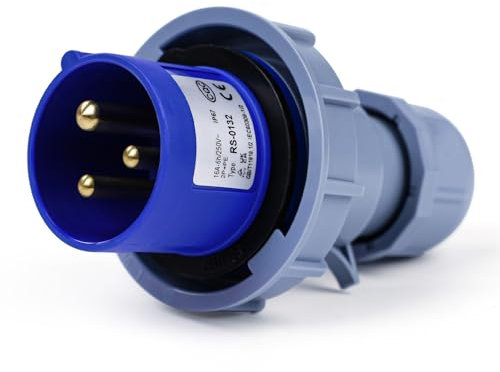 BuyWeek Enchufe Trifasico CEE Enchufe 250V Exterior enchufe industrial 16 A 2P+E 3 Polos IP67 Enchufe Exterior Toma Corriente para Caravana, Conector Camping