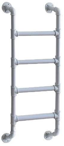 Hochbett Leiter Metall, Wandmontierte Multifunktionsleiter für Hochbett Etagenbett Hoch Bett, Deko Leiter für Kinderbett MäDchen KlettergerüSt Kinder(Weiß)