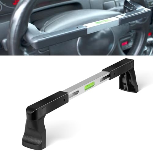 DearChan Steering Wheel Level Alignment Tool - Steering Wheel Level Bar Tool - Universal Use for Passenger Cars, Vans & Trucks with Steering Wheel Internal Diameter 270mm-340mm, Spring-Loaded