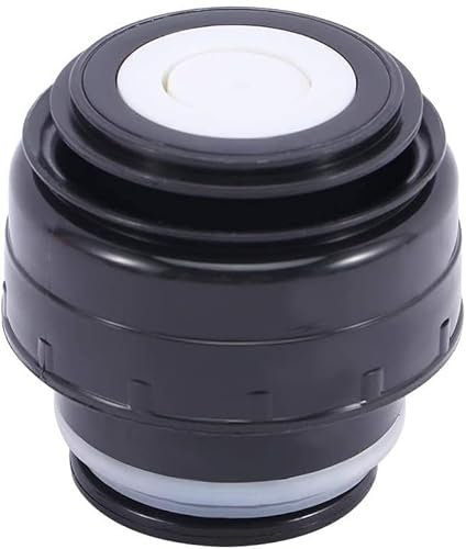 Termo universal de viaje al aire libre de 1.77 pulgadas, accesorios de termo al vacío, tapa de taza, tapa de termo 5.2 cm, negro y blanco