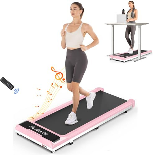 Dskeuzeew Walking Pad Treadmill with 5% Incline, 8KM/H Under Desk Portable Running Machine for Home Office, Compact Mini for Small Spaces, Installation-Free, Remote Control, LED Display