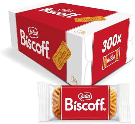 Lotus Bischoff Individually Wrapped Welcome Caramelised Biscuits - Original Caramelised Flavor, Single Packaged (Pack of 300)