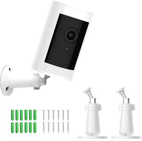 honecumi for Ring Camera Wall Mount–Adjustable Brackets Compatible with Ring Stick Up Cam Battery/Plug-in/Pro/Elite, Ring Indoor Cam (1st Gen) & 1/4” Screw Security Cameras, Indoor/Outdoor Use,2-Pack