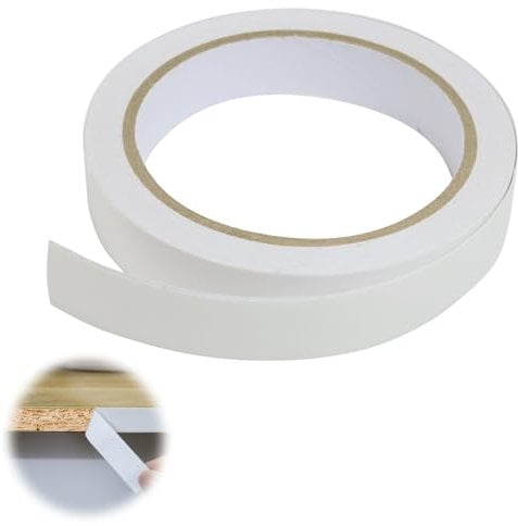 Cinta de melamina de 18 mm x 10 m, color blanco, autoadhesiva, sin planchar, cinta de chapa prepegada para restauración de muebles, reparación de armarios, paneles de madera, fácil aplicación
