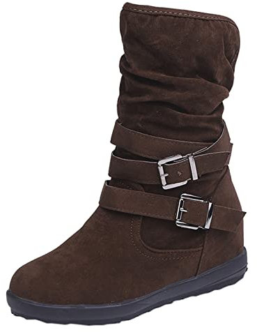 warehouse deal Stiefel Damen Einfarbige Mid Calf Cowboy Stiefel Stylisch & Praktisch Winterstiefel Damen Casual Spi angebote des tages heute meine bestellungen anzeigen