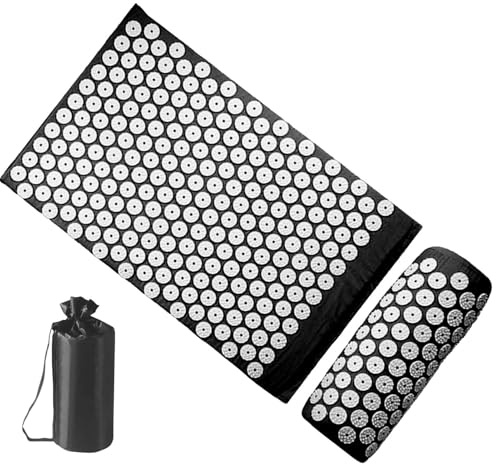 Spike Yoga-Matte – Meditationsmatte mit Kissendruckmatte | Druckmatte für den Rücken, Massagematten-Set, Zubehör für Nacken- und Rückenbeschwerden