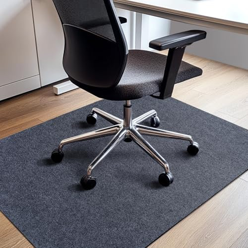 COSYLAND Bodenschutzmatte Bürostuhl 90 × 120 cm – rutschfeste Bürostuhl Unterlage – Geräuschdämpfende Schreibtischstuhl Unterlage für Hartholz-, Laminat- & Fliesenböden – Grau